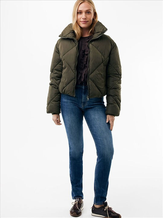 Women's Puffer Jacket for Winter Green