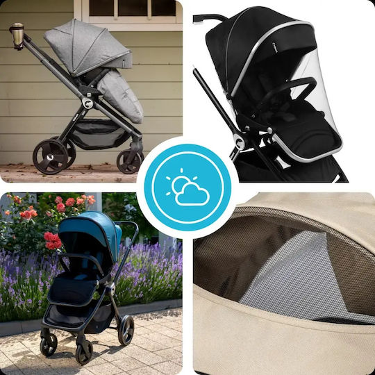 Kidnort Isbjorn Summer Sand Cărucior Reglabil Pentru Bebeluși Potrivit Pentru Nou-Născuți Negru 10.2kg