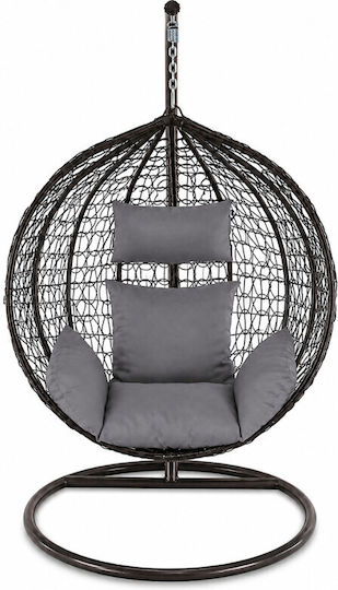 Perna Swing Cushion De Grădină Cu Spătar Gri 90x100cm