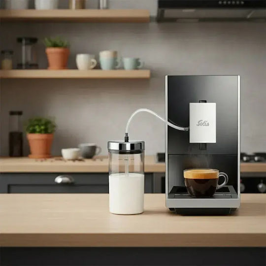 Solis Caffeandpiu Mașină Espresso Automată 1350W Presiune 19bar pentru Cappuccino Gri