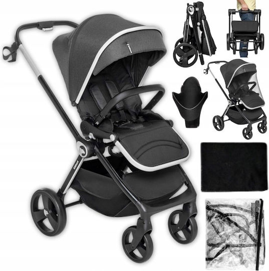 Kidnort Isbjorn Cărucior Reglabil Pentru Copii Potrivit Pentru Nou-Născuți Negru 10.2kg