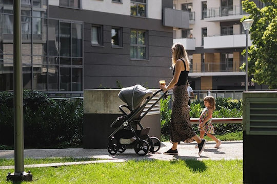 Kidnort Isbjorn Cărucior Reglabil Pentru Copii Potrivit Pentru Nou-Născuți Negru 10.2kg