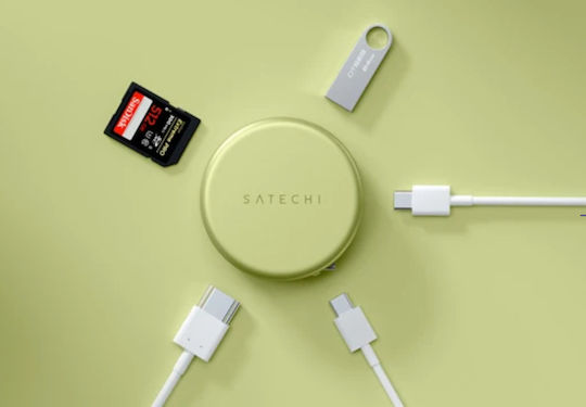 Satechi OntheGo USB-C Докинг станция с HDMI 4K PD Ethernet Зеленa