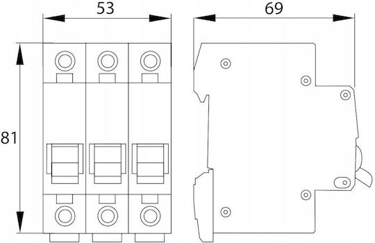 Bemko Dreipoliger Elektrische Schaltpaneel-Druckknopfschalter 20A