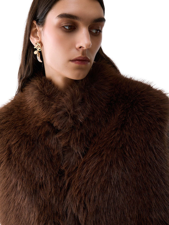 Women's Sleeveless Winter Jacket Brown Umber
