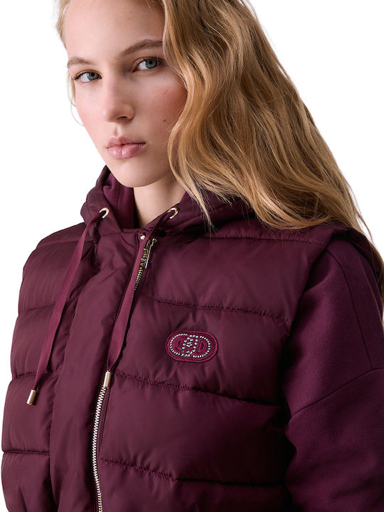 Women's Sleeveless Winter Jacket Red Aubergine