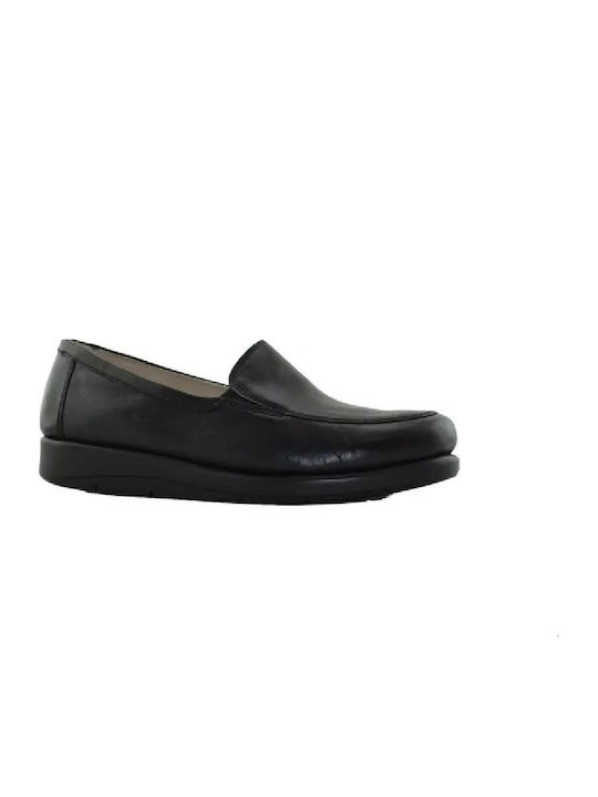 Leder Damen Mokassins in Schwarz Farbe