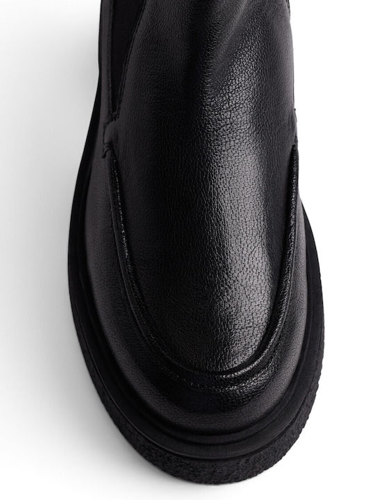 Leather Women's Ankle Boots Black