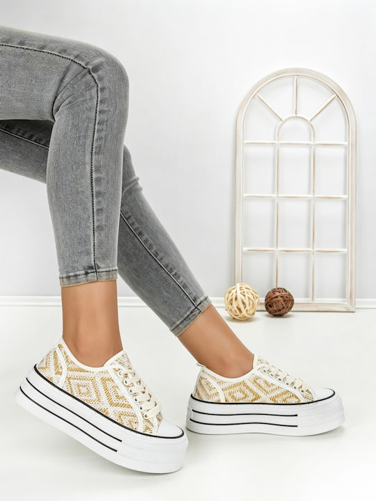 Adidași Flatforms Pentru Femei Albi