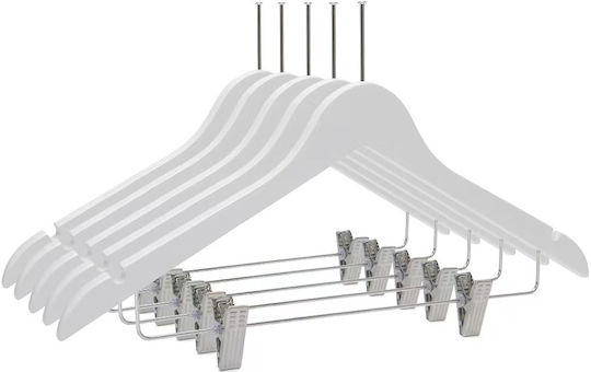Set 50 Anti-theft Hotel Hangers Hook Metal Clips Humero White