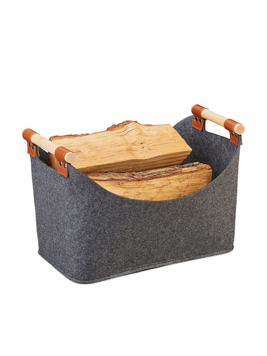 Relaxdays Υφασμάτινη Τσάντα Μεταφοράς Ξύλων 27x22x40cm Γκρι Relaxdays Υφασμάτινη Τσάντα Μεταφοράς Ξύλων 27x22x40cm Γκρι