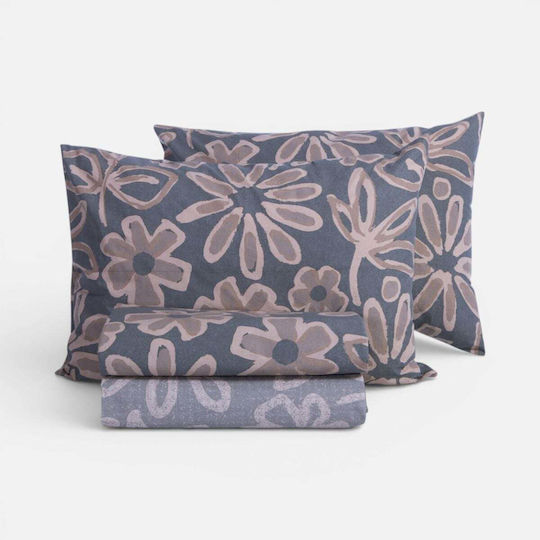 Nef-Nef Homeware Harmony Σετ Σεντόνια King Size με Λάστιχο 240x270+35εκ. Bordo (4τμχ)
