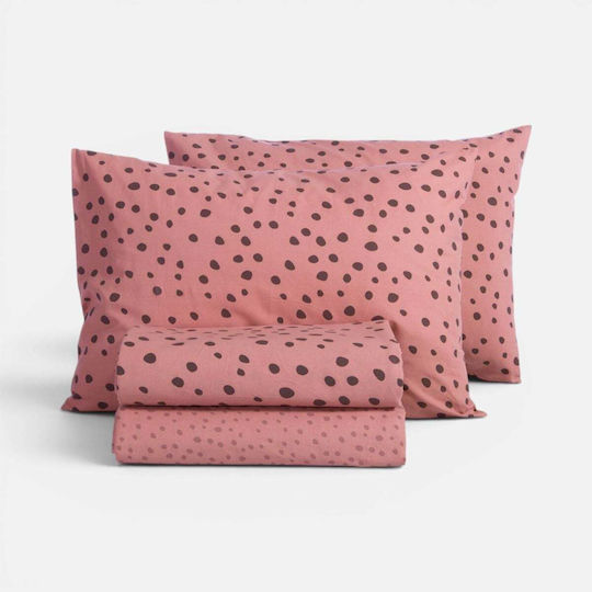 Nef-Nef Homeware Trust Set Bed Sheets Super King 240x270cm Dusty Rose (4 Pieces)