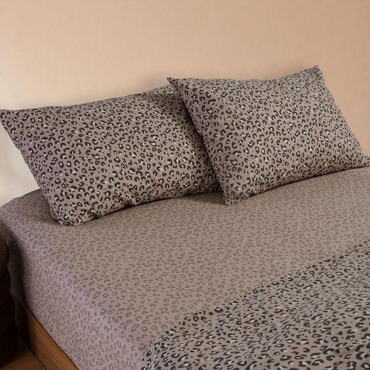 Nef-Nef Homeware Wild Set Bed Sheets Super King 240x270cm Beige 4pcs