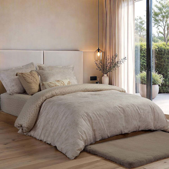 Nef-Nef Homeware Elinda Комплект King Size 4 Бройки 240x270+35см с Еластична лента Зелен
