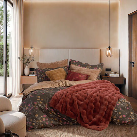 Nef-Nef Homeware Audrey Подредба Чаршафи King Size с Еластична лента 240x270+35ек. Кафяв (4бр.)