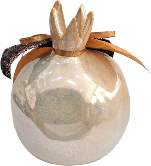Kalliopi Silver New Year's Lucky Charm Pomegranate Rose Gold Ceramic 2027 10x12cm