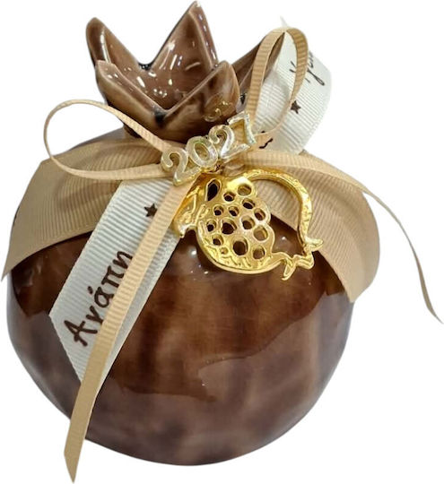 Kalliopi Silver Talismane Norocoase De Anul Nou Rodie Maro Ceramică 2027 8x10cm