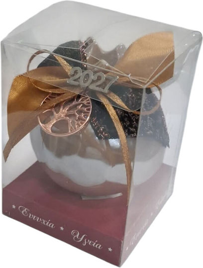 Kalliopi Silver Talismane Norocoase De Anul Nou Rodie Maro Ceramică 2027 7x7cm