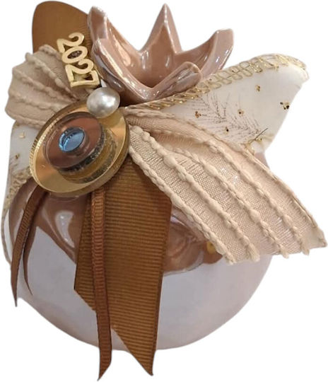 Kalliopi Silver Talismane Norocoase De Anul Nou Rodie Maro Ceramică 2027 8x10cm