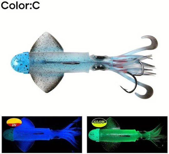MAX Fluorescent Squid Jig 180gr Silvery