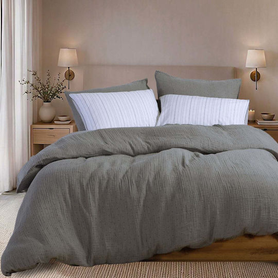 Nef-Nef Homeware Подредба Плик За Завивка 100% Памук 160x230см Единичен С Калъфка Екрю Екрю