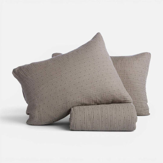 Nef-Nef Homeware Подредба Плик За Завивка 100% Памук 160x230см Единичен С Калъфка Екрю Екрю