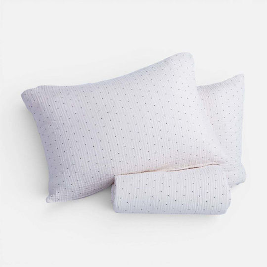 Nef-Nef Homeware Подредба Плик За Завивка 100% Памук 160x230см Единичен с Калъфка Dots Светлосив