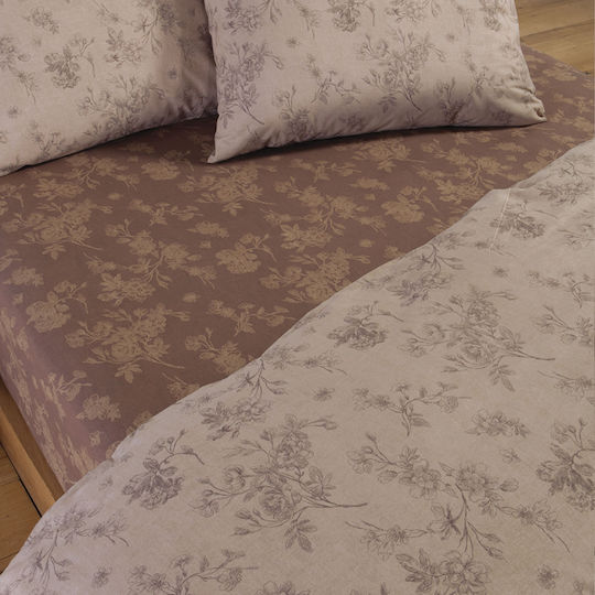 Nef-Nef Homeware Подредба Плик за Завивка 100% Памук 170x240cm Единична с Калъфка за Възглавница Екрю