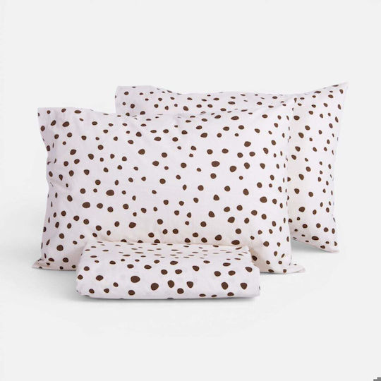Nef-Nef Homeware Подредба Плик за Завивка 100% Памук 240x230cm Двойна С 2 Калъфки За Възглавници Екрю