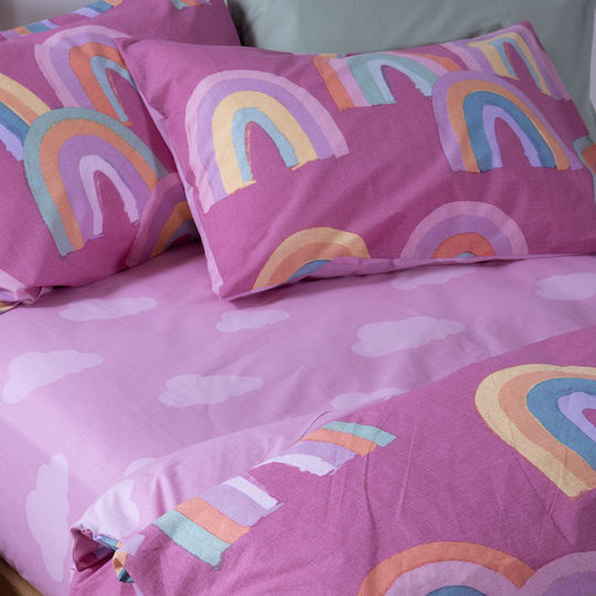 Nef-Nef Homeware Kinderbettlaken Set Mit Gummizug Baumwolle Rainbow Mood Fuchsie 170x260cm 3Stücke Nef-Nef Homeware Kinderbettlaken Set Mit Gummizug Baumwolle Rainbow Mood Fuchsie 170x260cm 3Stücke