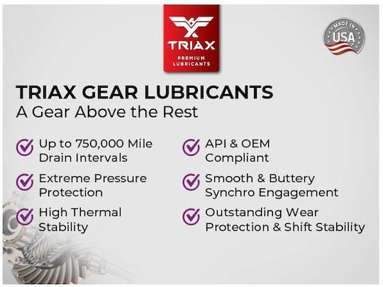 Ulei Pentru Diferențial Cutie De Viteze Manuală Triax Hd Gear Premium Ls 80w-90 Api Gl-5 18,92l