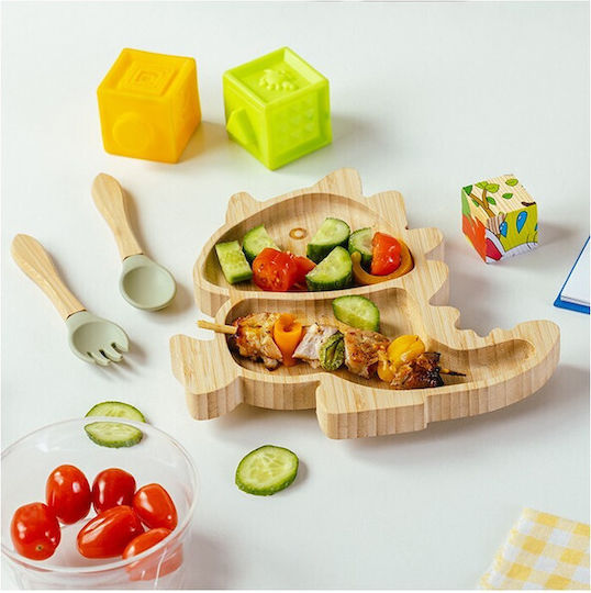 Nava Nava Baby- und Kinder-Essgeschirr aus Bamboo mit Rutschfester Basis 3er Set