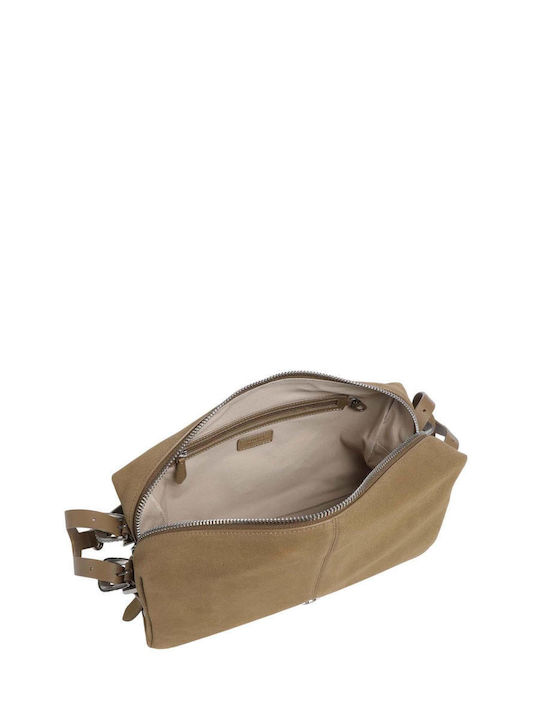 Classic Leather Women's Shoulder Bag Suede Brown
