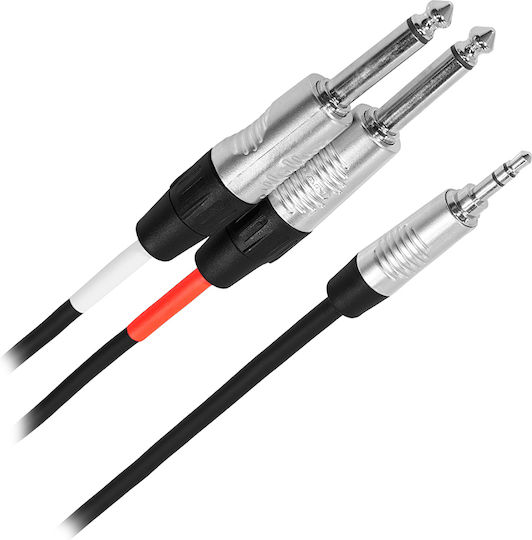 Plugger Cable 2x 6.3mm male - 6.3mm male 3m