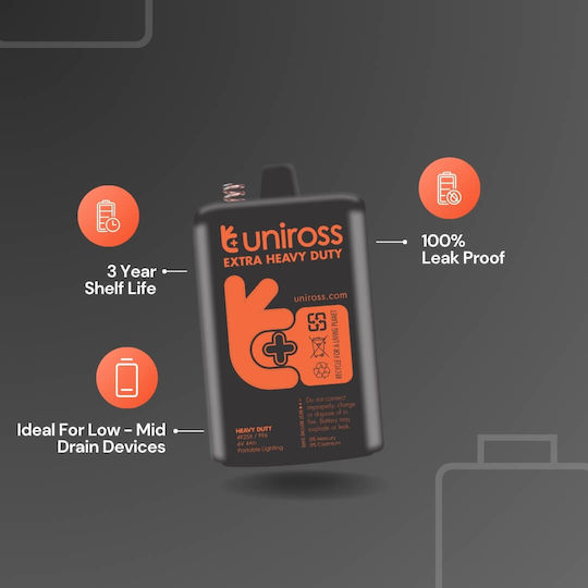 Uniross 4r25 6v Zinc Carbon Battery 1pc