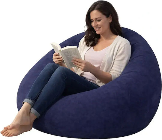 Velvet Inflatable Armchair Blue 100x100cm