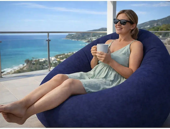 Velvet Inflatable Armchair Blue 100x100cm