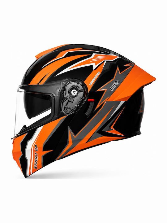 FIXATO Viper Orange Motorradhelm Aufklappbar ECE 22.06 mit Sonnenblende