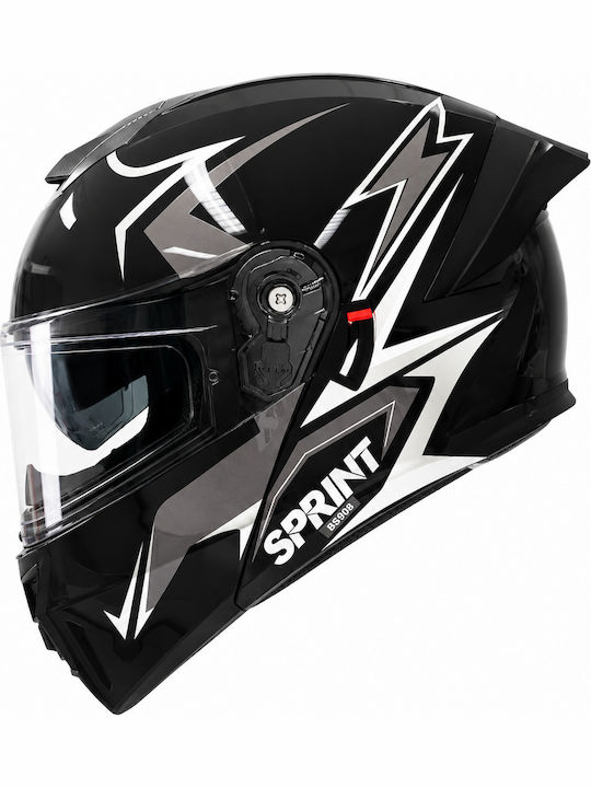 FIXATO Viper Lightning Black Cască Moto Flip-Up ECE 22.06 cu Vizieră Solară