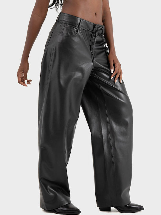 Mw Damen Stoffhose in Gerader Schnitt Schwarz