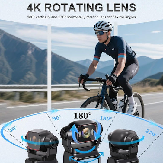 Andowl GC3 128GB Action Camera 4K Ultra HD με Οθόνη Αφής Μαύρη