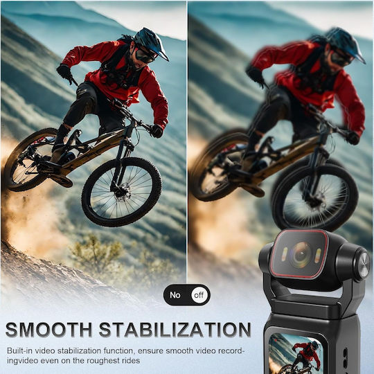Andowl GC3 128GB Action Camera 4K Ultra HD με Οθόνη Αφής Μαύρη