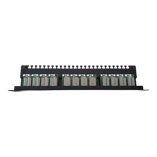 Masterlan Пач панел за рафт 19" 24 порта cat6 Черен