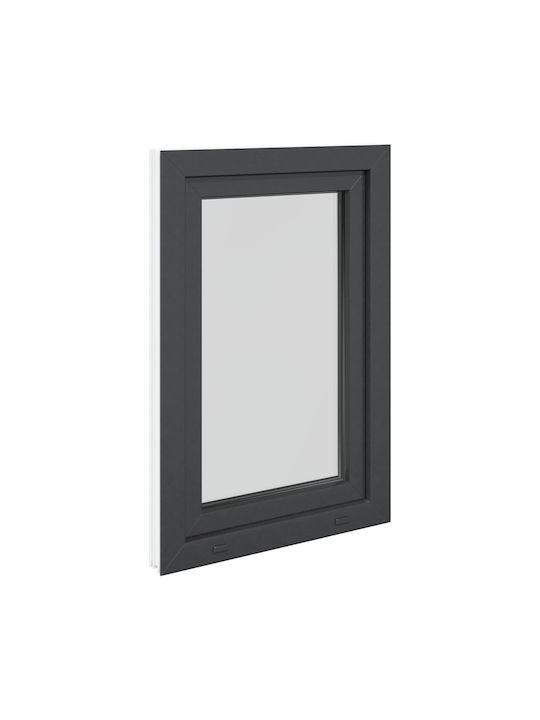 vidaXL Hinged Window PVC Risor W60xH80cm