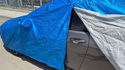 Husă Auto Căptușeală Fermoar Ușă Decupaje Pentru Oglinzi 533x183x122cm Mărime XL Albastră