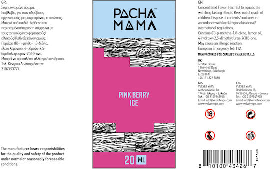 Pacha Mama Shot de aromă Ice 20ml 1 buc Pink Berry Ice