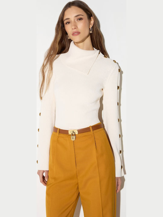 Damen Rollkragenpullover Creme