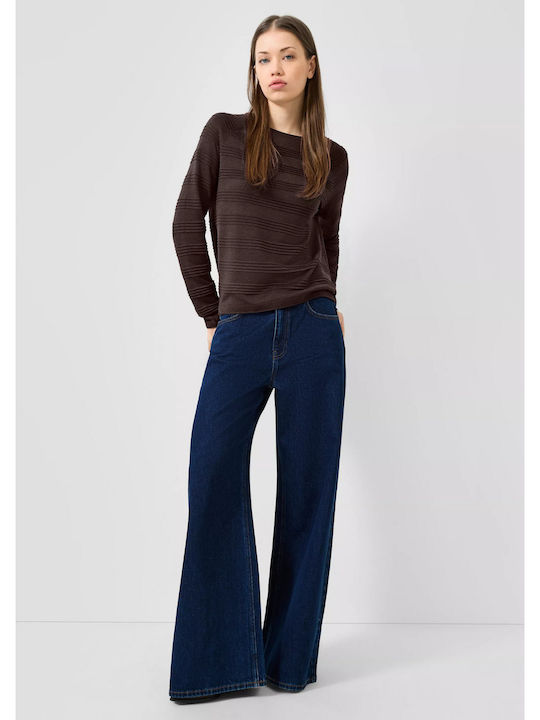 Women's Striped Brown Blouse