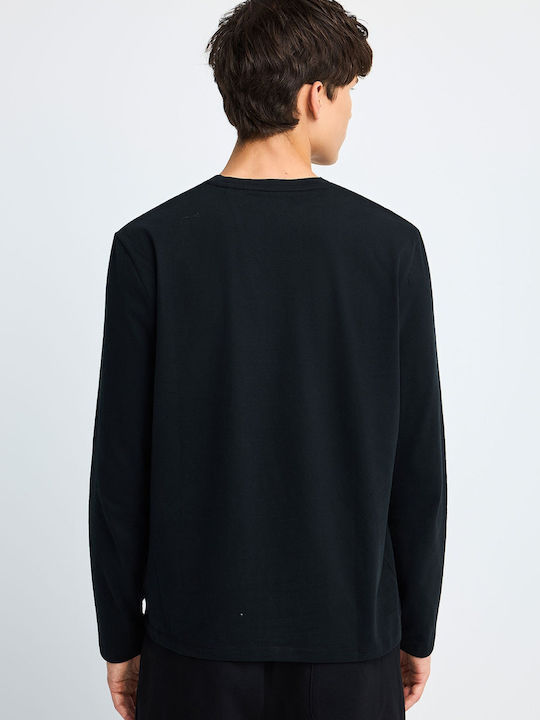 Funky Buddha Long Sleeve Black Blouse